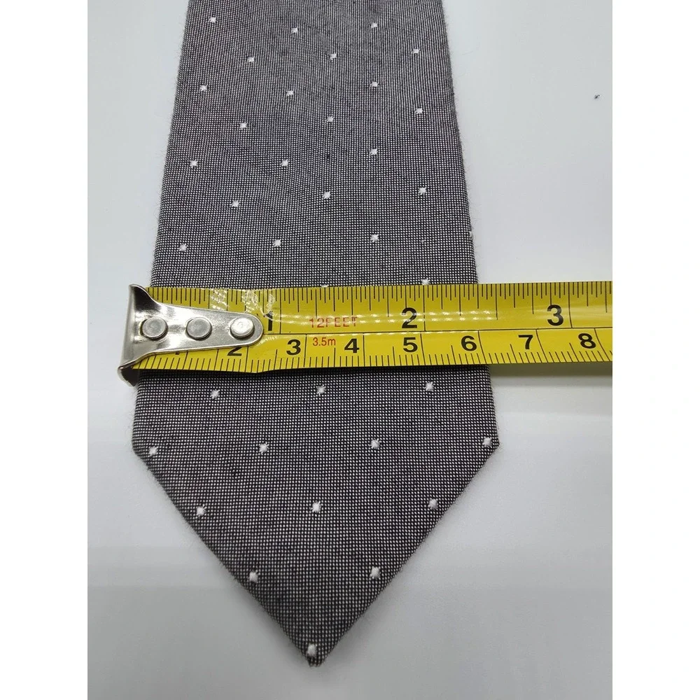Calvin Klein Gray White Slim Tie Classic Polka Dot Necktie 58